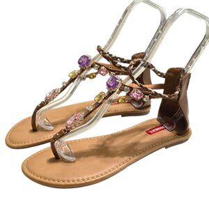 UnionBay Evette Jeweled Gladiator Thong Sandal Sz 9.5M